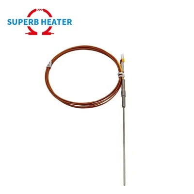 Polyimidedraad gepantserde sonde thermokoppel, 1,5*80\/100\/120 mm, k\/j type flexibele temperatuursensor